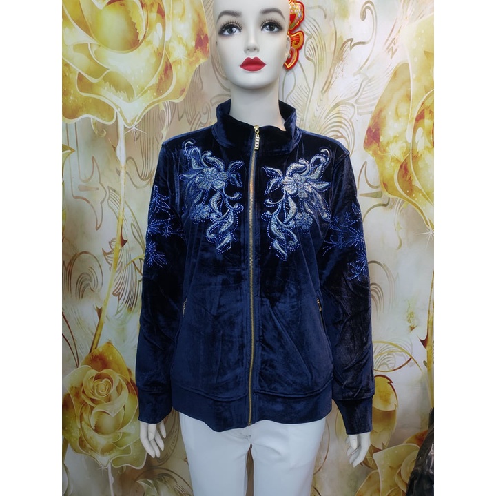 Áo Khoác Nhung Trung Niên