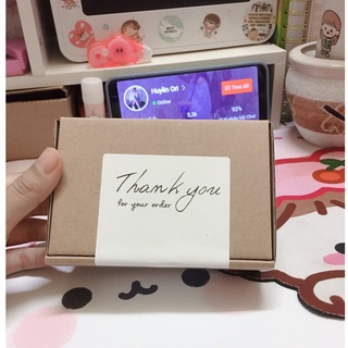 Set 50 tem dán cảm ơn THANK YOU for your order 7x10cm, tem dán hộp gói hàng đơn giản, niêm phong