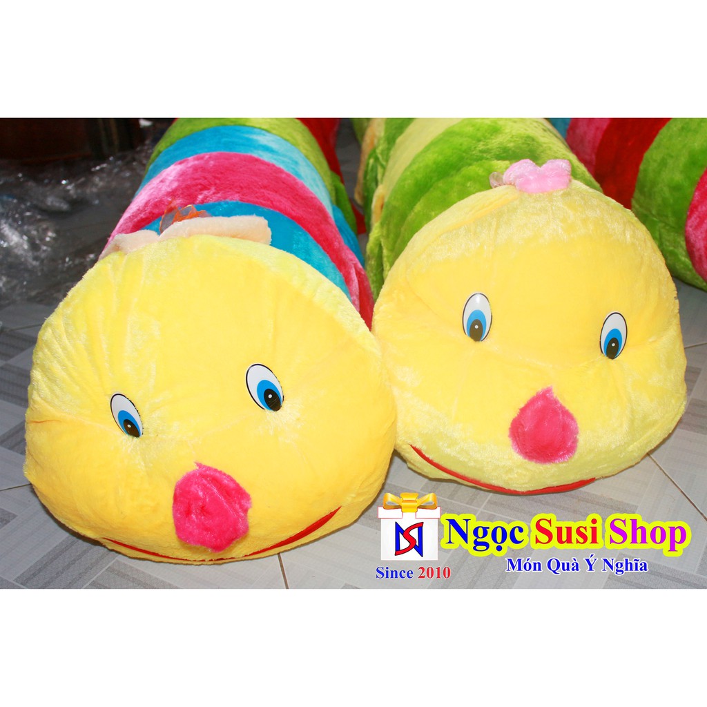 GỐI ÔM CON SÂU NHỒI BÔNG SIZE 90CM DÀI 70CM  ÔM NGỦ - GẤU BÔNG CON SÂU