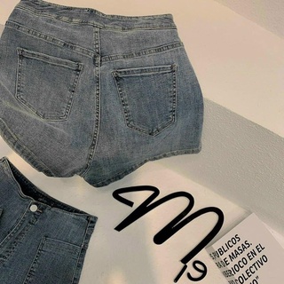 Quần sooc jeans đáp 2 túi cạp siêu cao