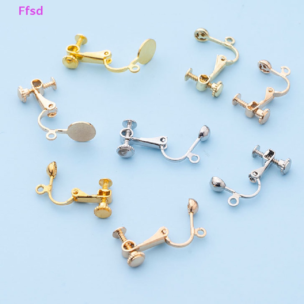 {Ffsd} Set 10 Khuyên Tai Dạng Kẹp Không Đau Hình Chữ U Vô Hình Diy Bán Chạy