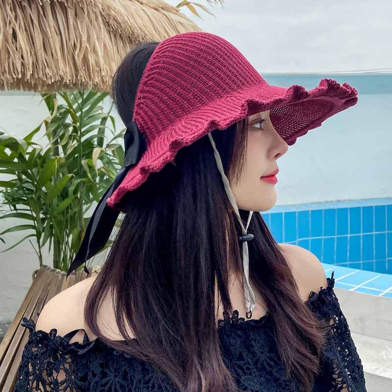 Nón Vành Chống Nắng Hở Đầu Gân Tăm Viền Nhúng Bèo Style Hàn
