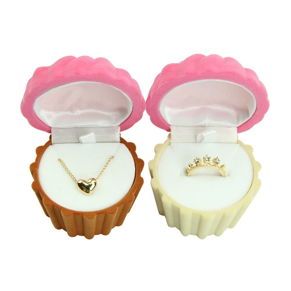 Hộp Đựng Trang Sức Bằng Vải Nhung Cao Cấp Hình Bánh Cupcake Dễ Thương