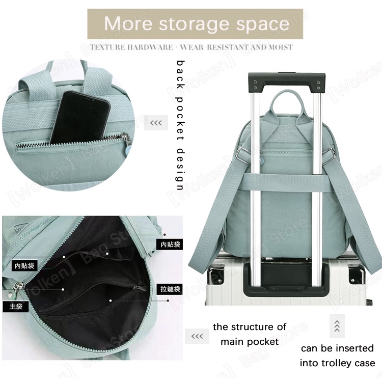 Ba Lô Nylon Nhỏ Siêu Nhẹ Chống Thấm Nước Đơn Giản Cho Nữ