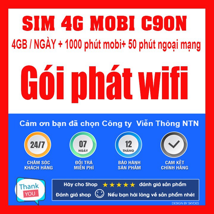 Sim mobifone c90n - Đầu số 090, 093 số đẹp tặng tháng đầu