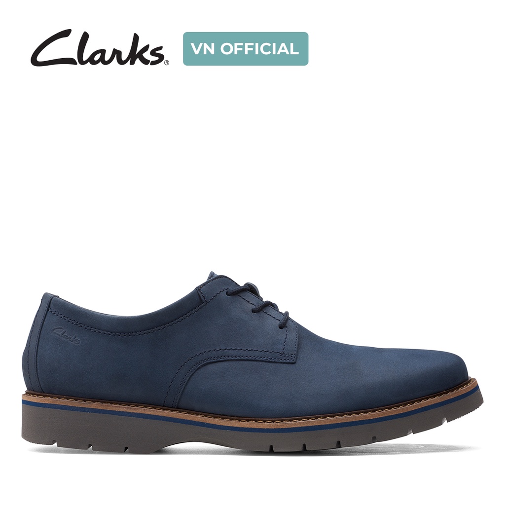 Giày thể thao da lộn nam CLARKS Bayhill Plain màu xanh Navy