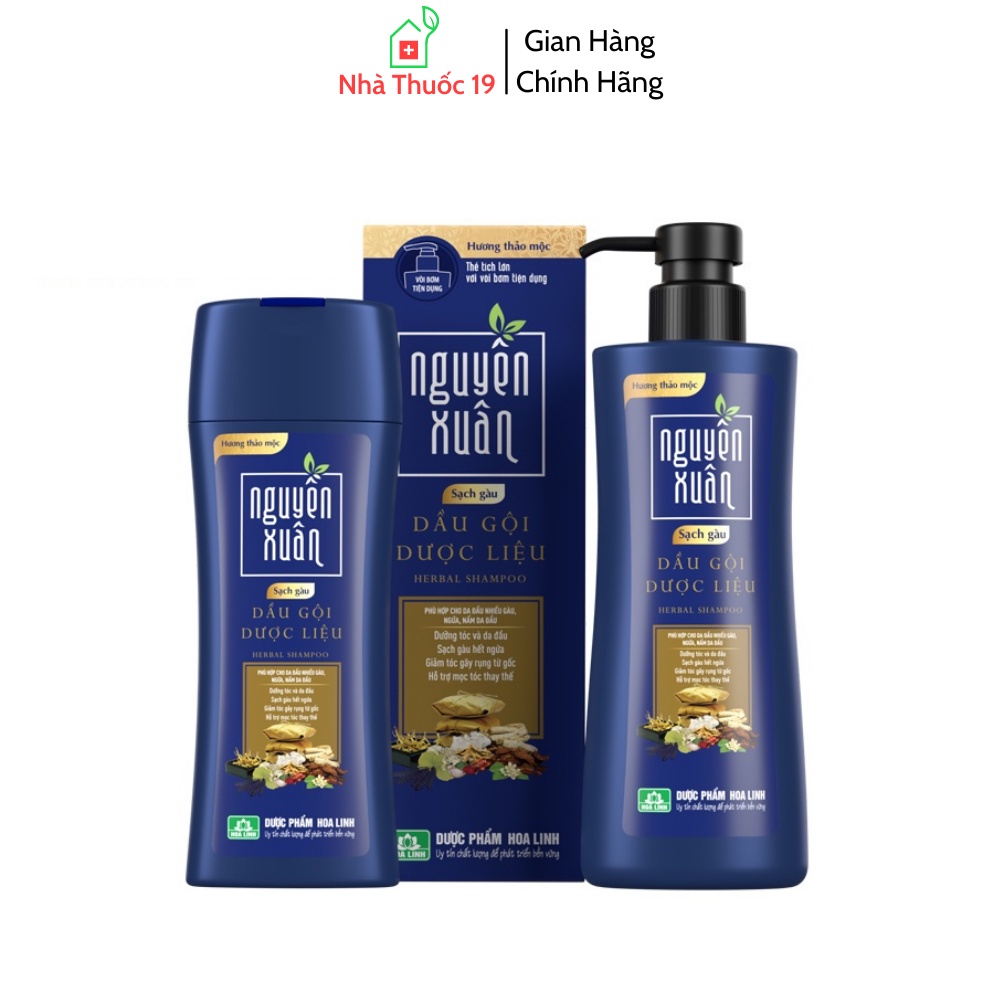 Dầu gội dược liệu Nguyên Xuân Sạch Gàu Xanh Lam 250ml Giúp tóc sạch gàu, hết ngứa mà vẫn mềm mại, suôn mượt, bồng bềnh