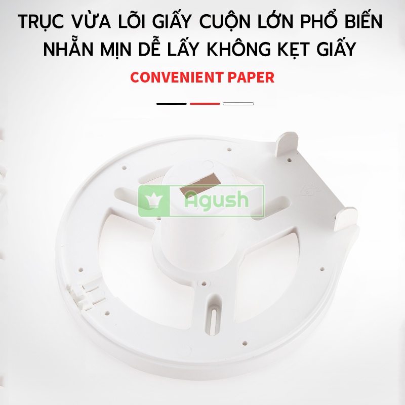 Hộp để giấy vệ sinh dán tường công nghiệp INTERHASA E1008 trắng cuộn cỡ lớn đồ treo trong nhà tắm toilet chống nước