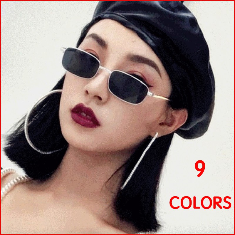 Kính Mát Gọng Vuông Nhỏ Phong Cách Harajuku Cổ Điển Thời Trang Mới Cho Nam Nữ