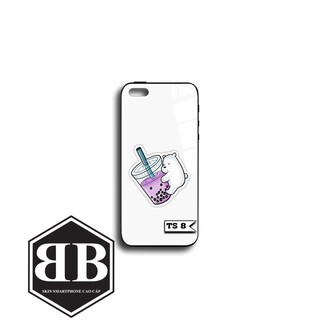 Ốp lưng kính cường lực ly trà sữa cho iphone 5 5s / 6 6s / 6 plus 6s plus / 7 8 / 7 plus 8 plus