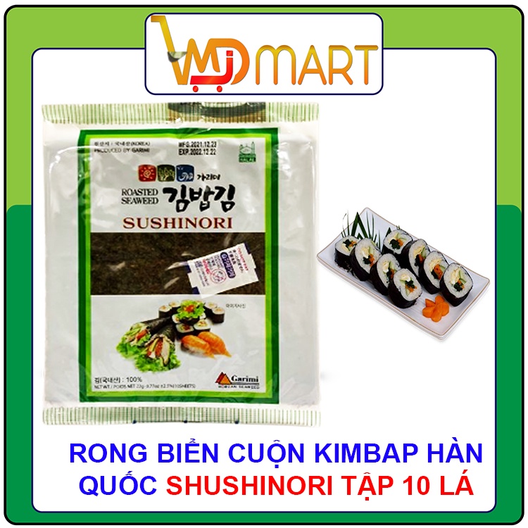 Rong biển cuộn Kimbap Shushinori Hàn Quốc 10 lá gói 22g