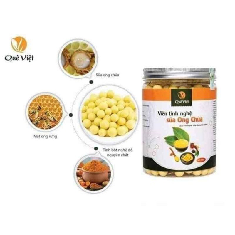 Viên tinh nghệ sữa ong chúa Quê Việt 350g (400 viên) vì sức khỏe cả gia đình