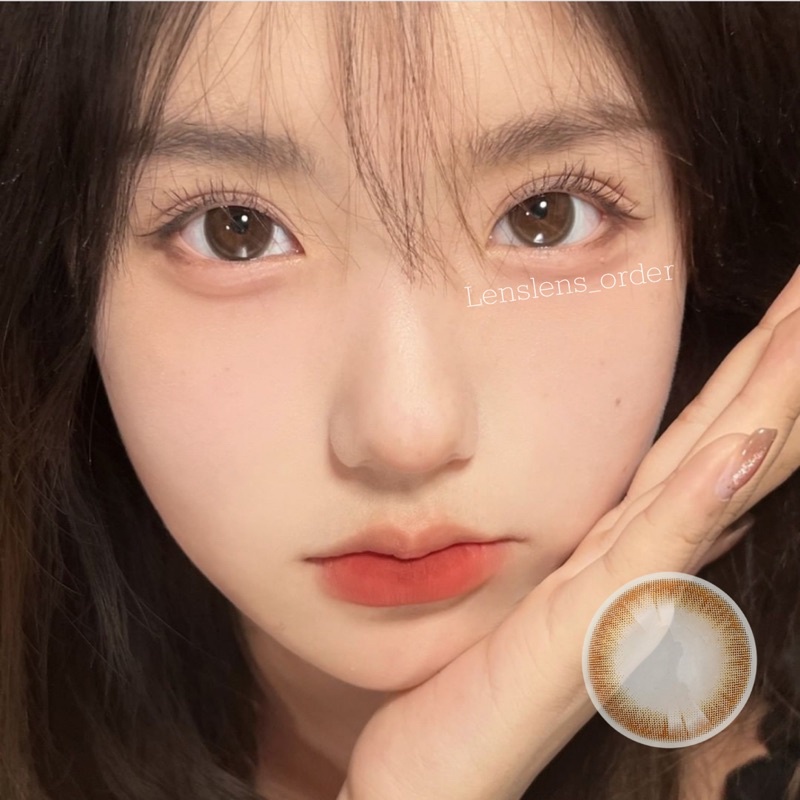 Lens Kính Áp Tròng Nâu Mật Ong Đủ Độ Cận 0-8 [Vui Lòng Đặt 2 Chiếc]