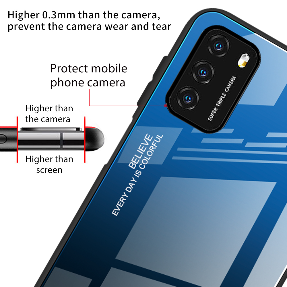Ốp điện thoại kính cường lực màu loang cho Xiaomi Mi 11 Poco F3 M3 X3 Pro Redmi 9t K40 Pro