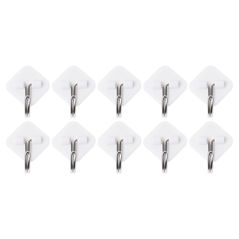 Set 10 móc nhựa dính tường treo đồ tiện dụng