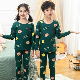 Bộ Đồ Ngủ Pijama Vải Cotton Họa Tiết Khủng Long /Gấu/ Xe Hơi Đáng Yêu Cho Bé Trai