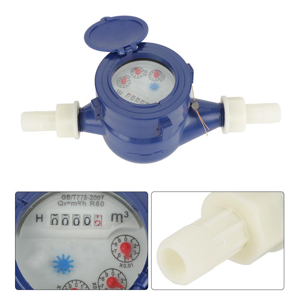 Đồng hồ nước, công tơ nước bằng nhựa ABS cao cấp loại 15mm dùng cho hệ thống đo lường lưu lượng nước