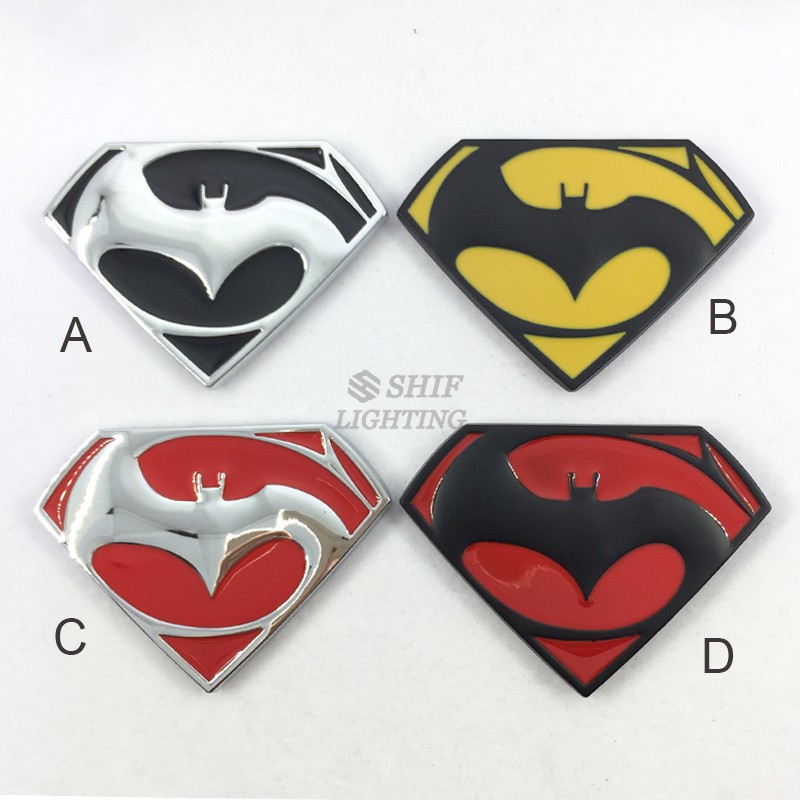 Miếng dán decal kim loại logo Batman vui nhộn trang trí xe oto