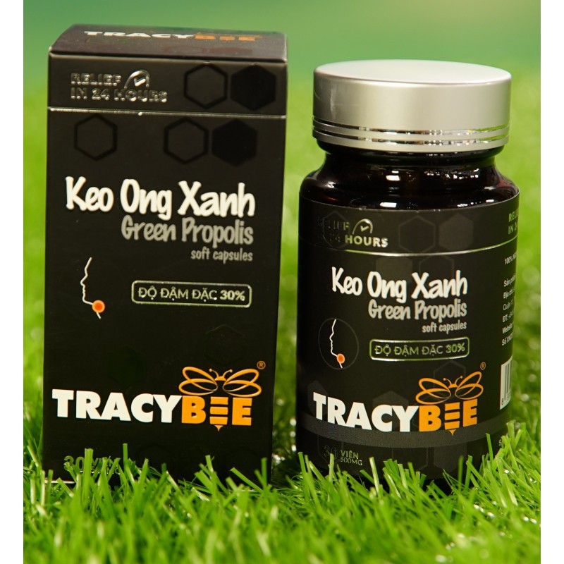 Viên Uống Keo Ong Xanh TracyBee Sát Khuẩn Cổ Họng Hộp 30 viên