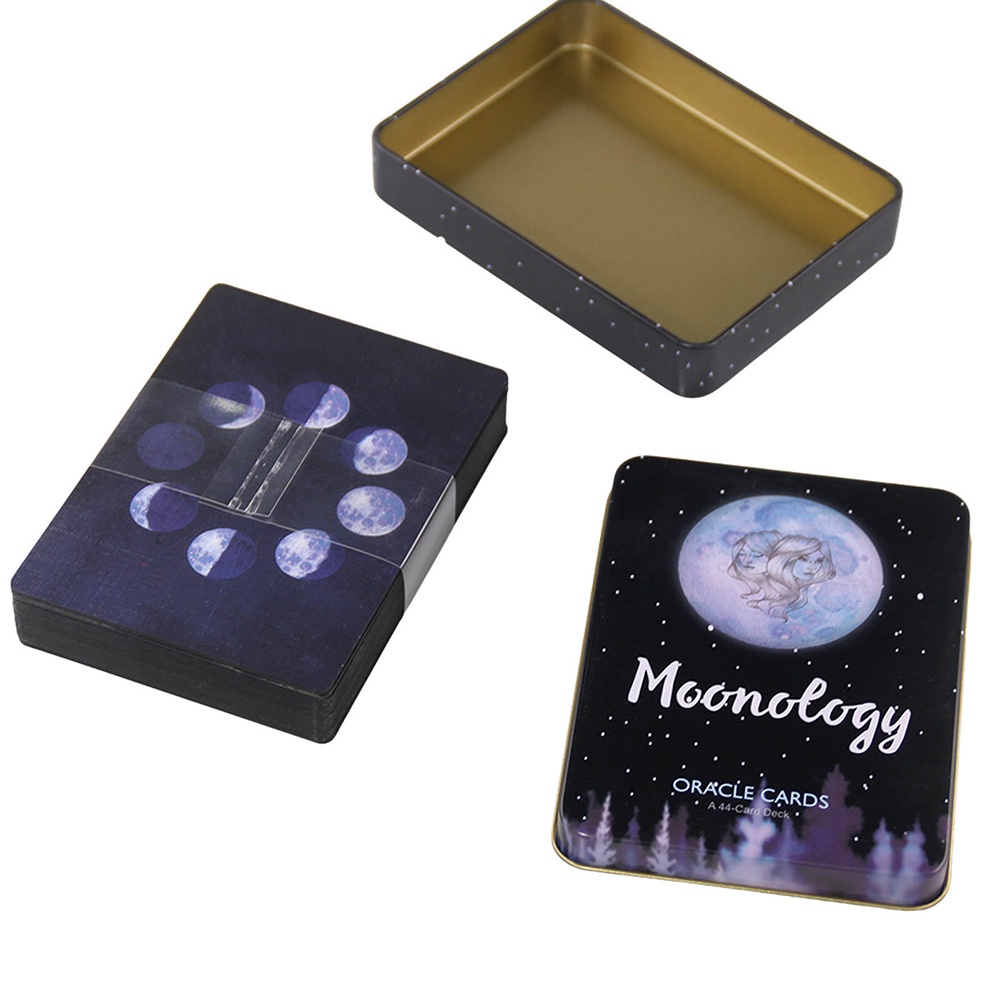 Bộ Bài Moonology Oracle Cards Tarot Hộp Sắt