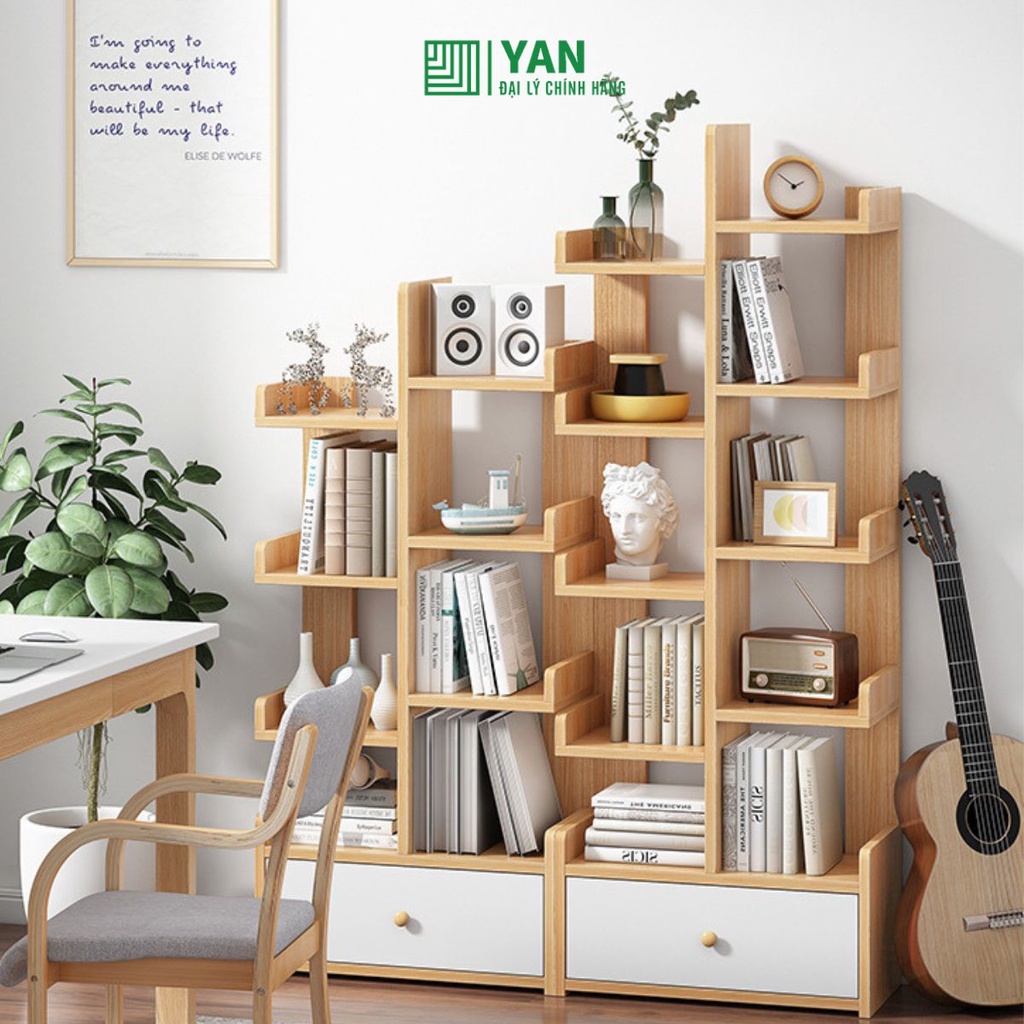 Giá sách, kệ sách hình cây kèm ngăn kéo để đồ hiện đại - GP171