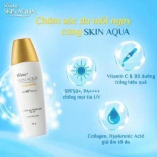 Kem Chống nắng dưỡng da trắng mịn tối ưu SUNPLAY SKIN AQUA CLEAR WHITE (SPF 50+,PA++++) [Mới 2021]