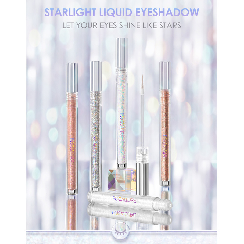 FAST SHIPPING FOCALLURE Starlight Liquid Eyeshadow Diamond Flash Waterproof Lying Silkworm Brightening Sequin Pearl High Gloss godbless