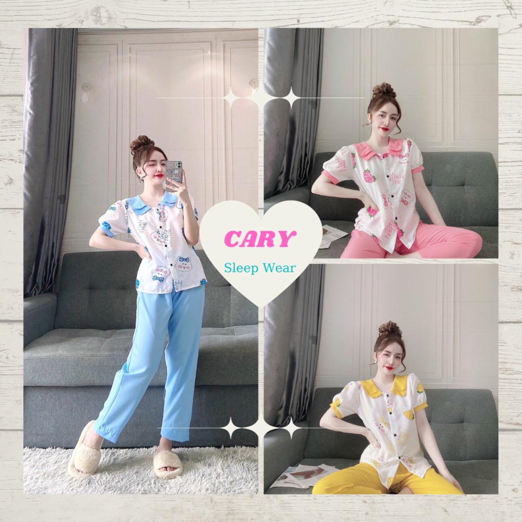 Đồ bộ tiểu thư mặc nhà kate lụa mềm mịn CARY