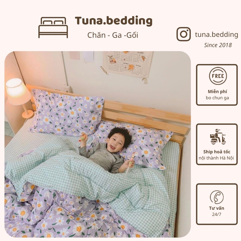 POLY HOA NĂM CÁNH TÍM BABY - Bộ vỏ chăn ga gối
