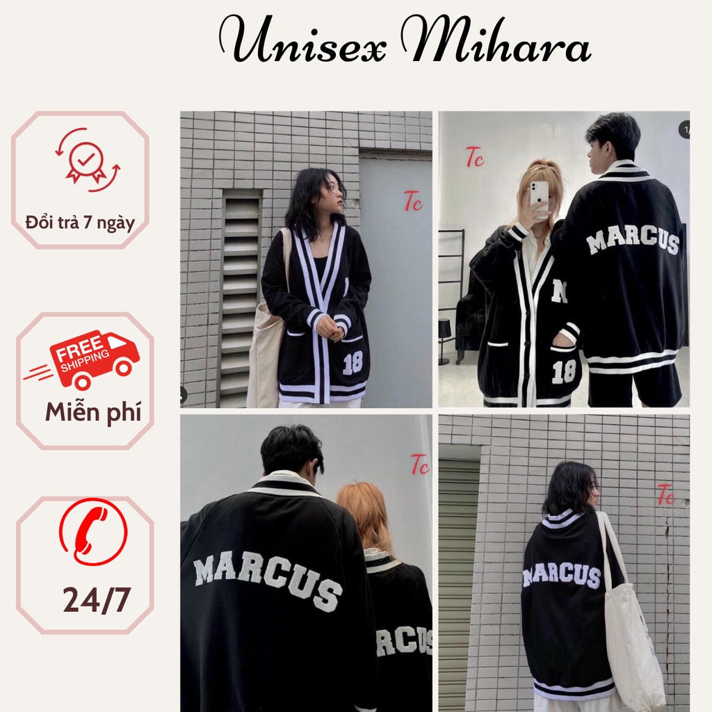 Áo mùa thu candigan chữ M form rộng over size, Áo khoác nam nữ candigan unisex in chữ M form rộng kèm ảnh thật - MIHARA