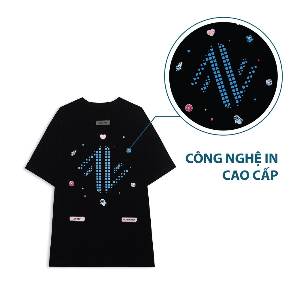 Áo Thun ZNATION Pixel Tee Unisex - Màu đen