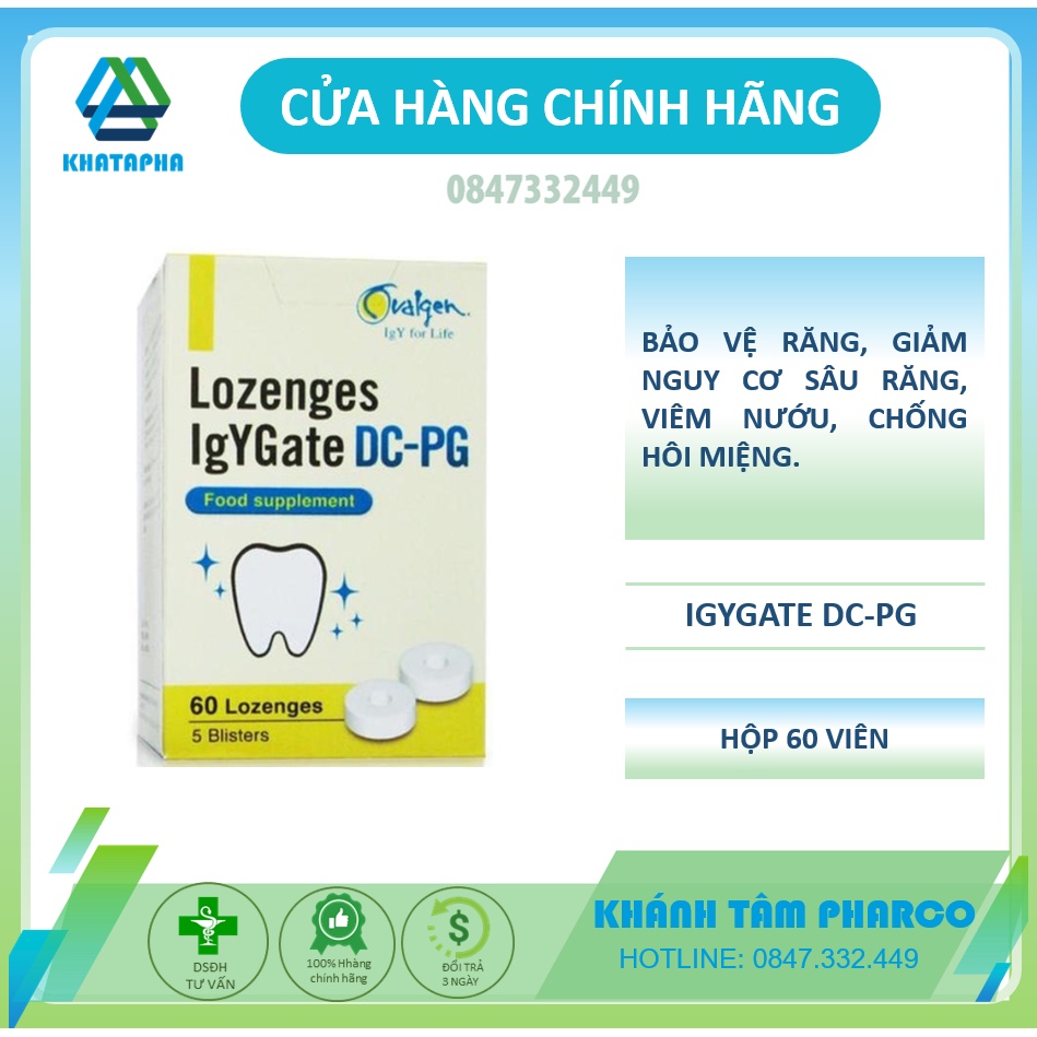 Kẹo ngậm ngừa sâu răng IgYGate DC-PG
