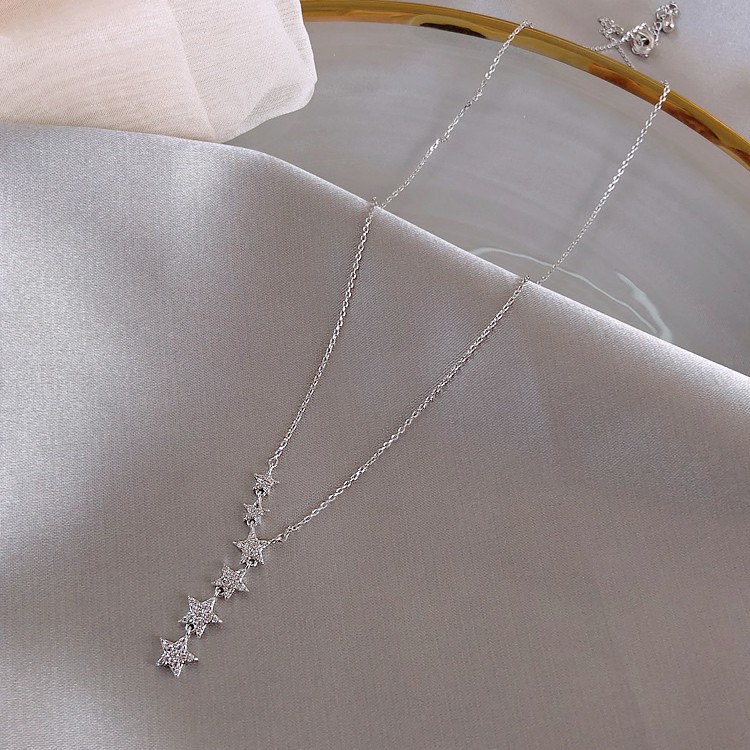 Dây chuyền bạc ngôi sao lấp lánh, Vòng cổ Bạc cao cấp gắn đá TUNASILVER, 𝐂𝐚𝐦 𝐤𝐞̂́𝐭 𝐜𝐡𝐮𝐚̂̉𝐧 𝐁𝐚̣𝐜 - TUNASHOP Trang sức Bạc
