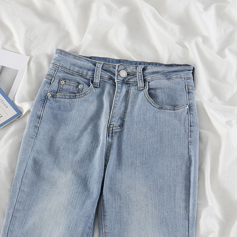 NUZIRO  Quần jeans dài  lưng cao thời trang dành cho nữ