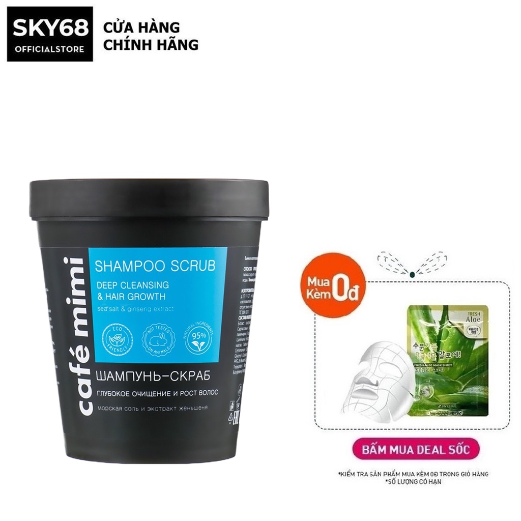 Dầu Gội Tẩy Da Chết Dành Cho Tóc Và Da Đầu Café Mimi "Làm Sạch Sâu Và Kích Thích Mọc Tóc" 330g - Xanh Dương