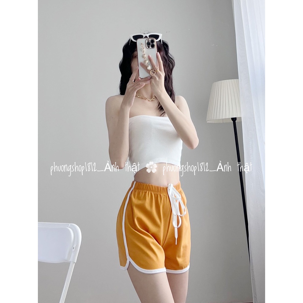 Quần Viền Short Thể Thao,Lưng cao,5 Màu sắt như ảnh_CHẤT cotton loại 1 _[Ảnh_video]_phượng shop1812