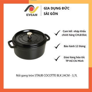 Nồi gang tròn staub cocotte blk 24cm - 3,7l màu đen