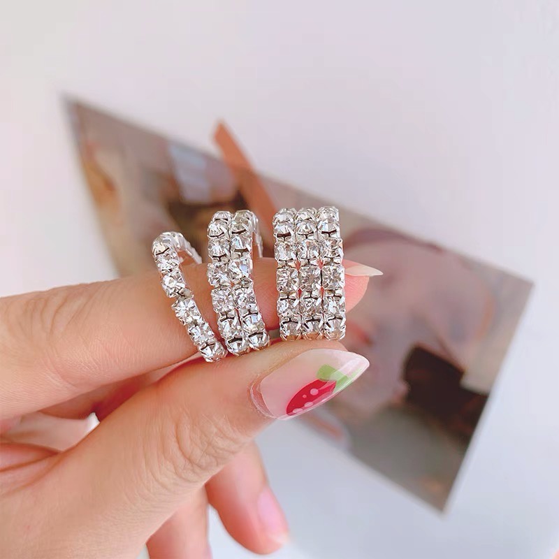 Nhẫn nam nữ titan đính đá lấp lánh không gỉ thời trang đẹp phong cách Hàn Quốc N12