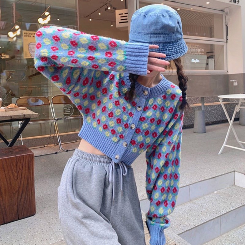 Áo Khoác Cardigan Dệt Kim Mỏng Cổ Tròn Tay Dài Chống Nắng Phong Cách Hàn Quốc Thời Trang