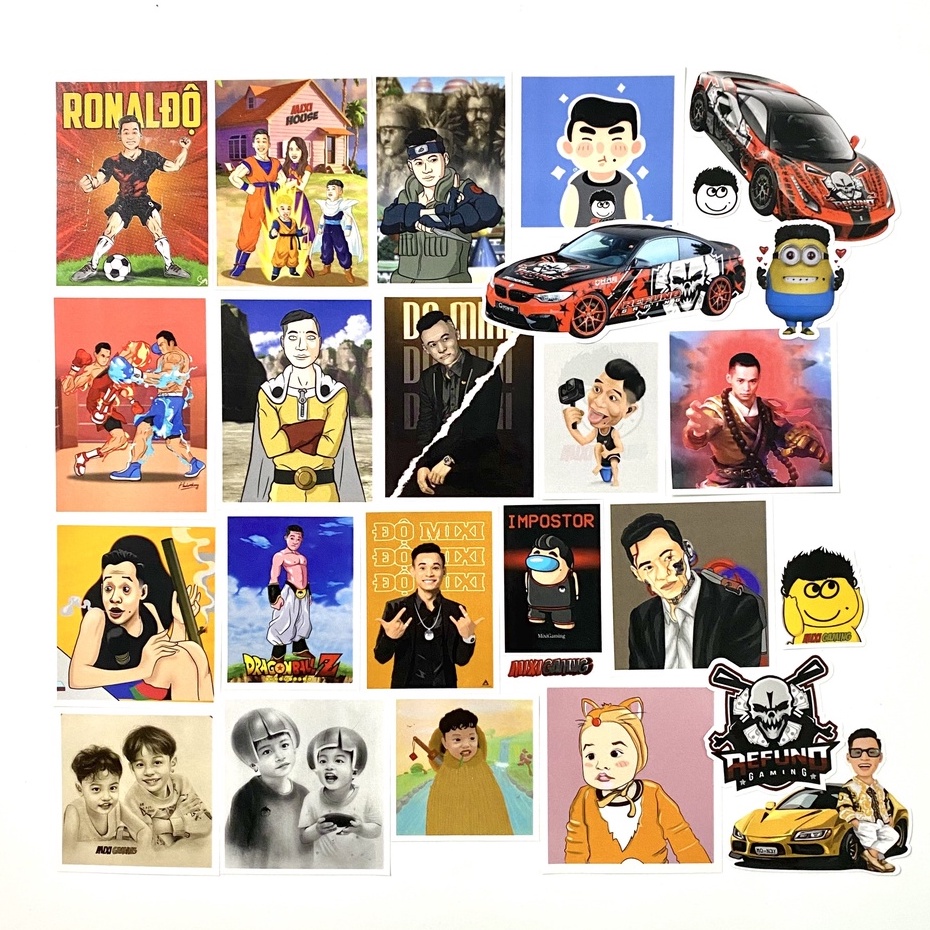 Set Sticker a Độ Mixi,Logo Mixigaming, Team Refund Mới Nhất 2022, Dán Trang Trí Điện Thoại, Laptop, Vali...