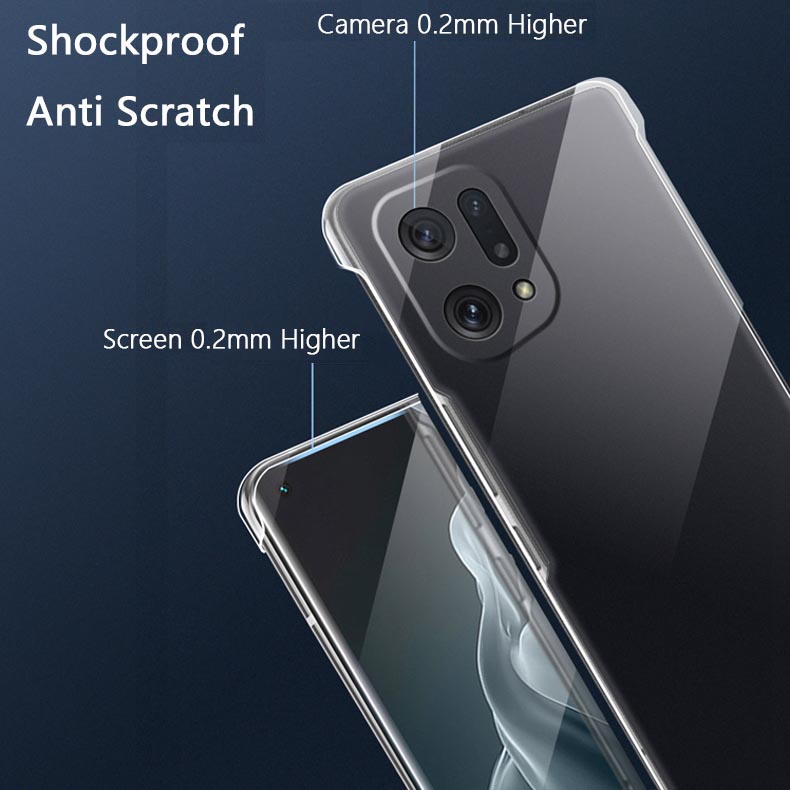 Ultra Ốp Điện Thoại PC Cứng Trong Suốt Siêu Mỏng Nhẹ Không Viền Bảo Vệ Camera Cho OPPO Find X5 X6 / Pro