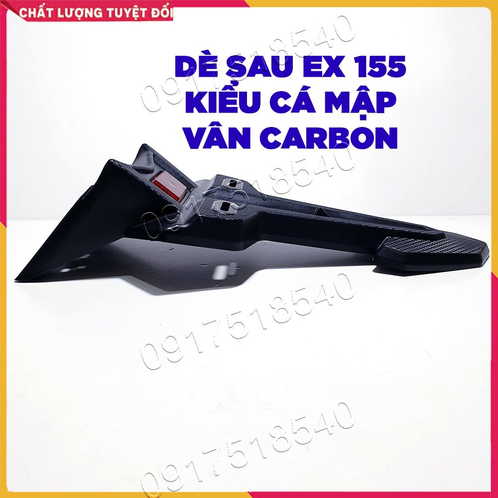 Dè Sau Biển Số Xe EXCITER 155 Kiểu Cá Mập Vân Carbon 𝗲𝘅 𝟭𝟱𝟱