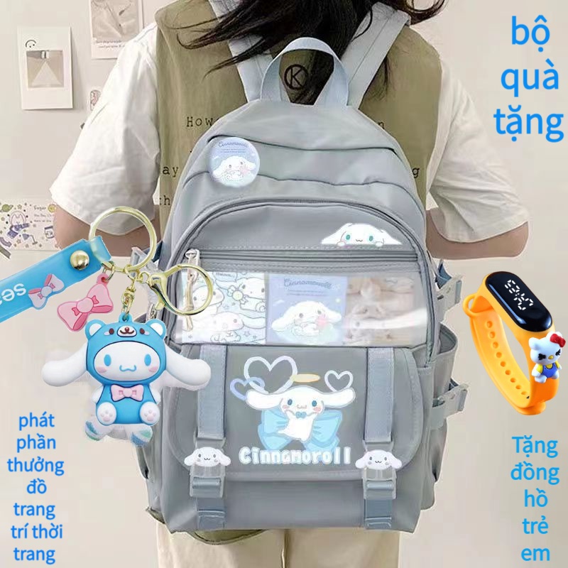 Ba lô đích thực ba lô dễ thương ba lô học sinh tiểu học Ba Lô Đi Học Họa Tiết Hoạt Hình Kuromi Siêu Nhẹ Thời Trang Cho Nữ Cặp học sinh với sức chứa lớn