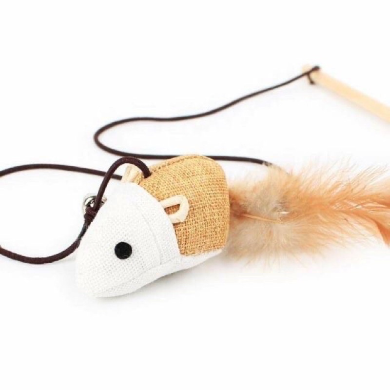 Đồ chơi cần câu gỗ cho mèo