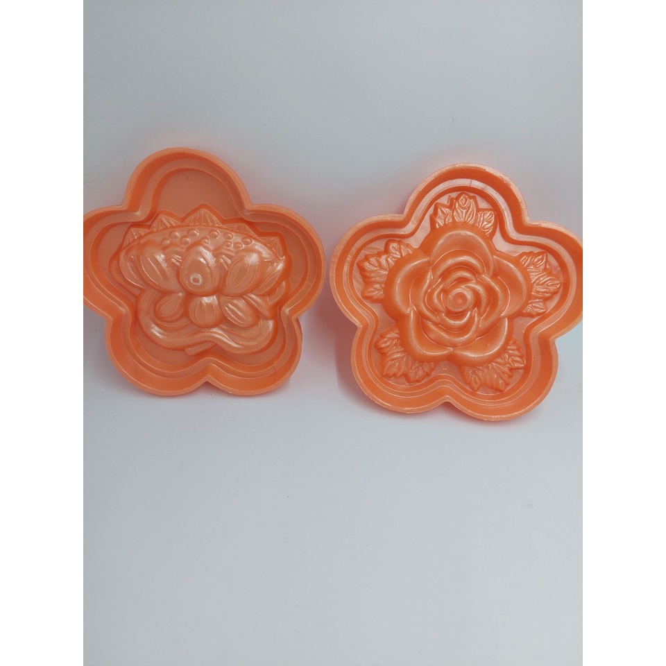 KHUÔN XÔI BÔNG MAI 13 CM HÌNH HOA HỒNG & SEN NL
