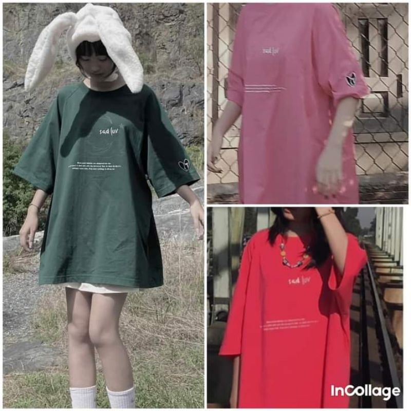 Áo Phông Sadluv Unisex Xanh Hồng Đỏ
