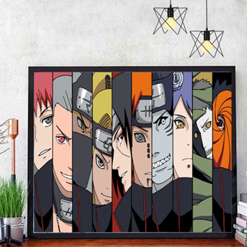 NARUTO Tranh Sơn Dầu Treo Tường Trang Trí Hình Nhân Vật Hoạt Hình One Piece