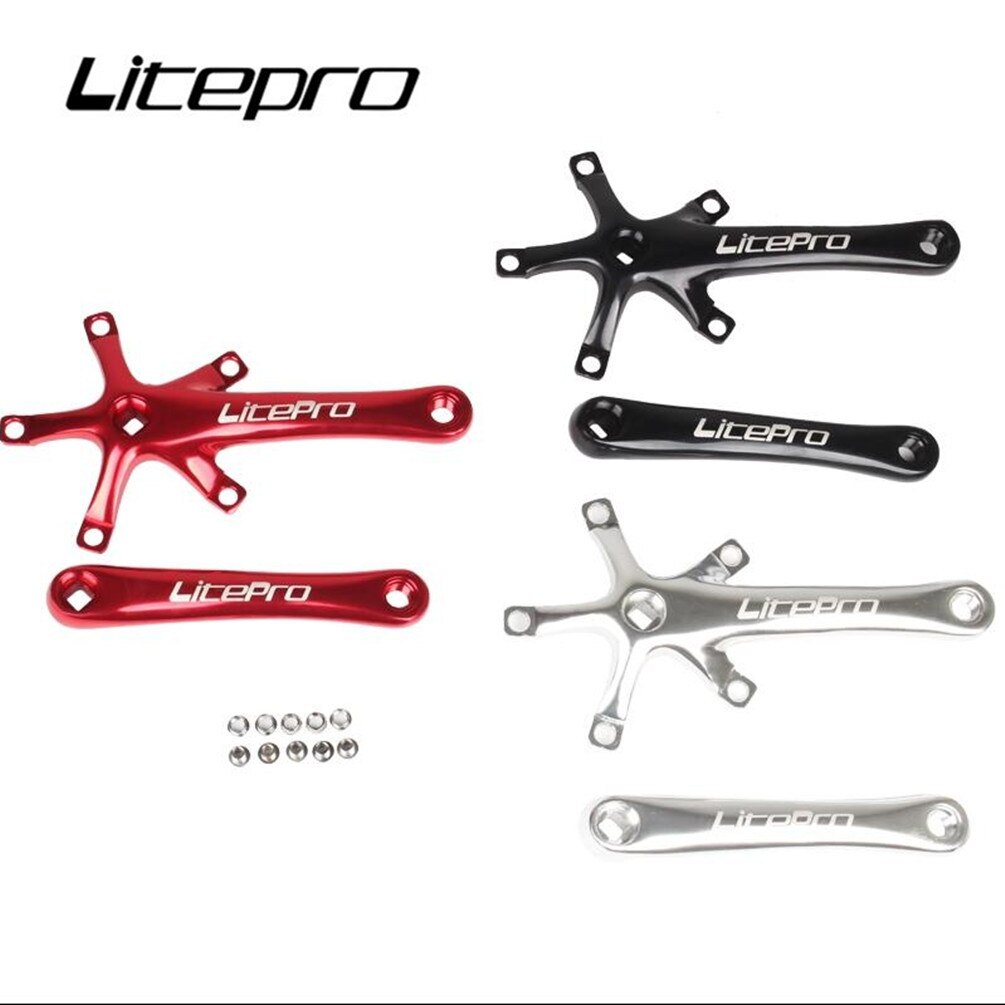 Tay quay đĩa líp xe đạp gấp LITEPRO vuông hợp kim nhôm CNC BMX 130BCD chất lượng cao tiện lợi