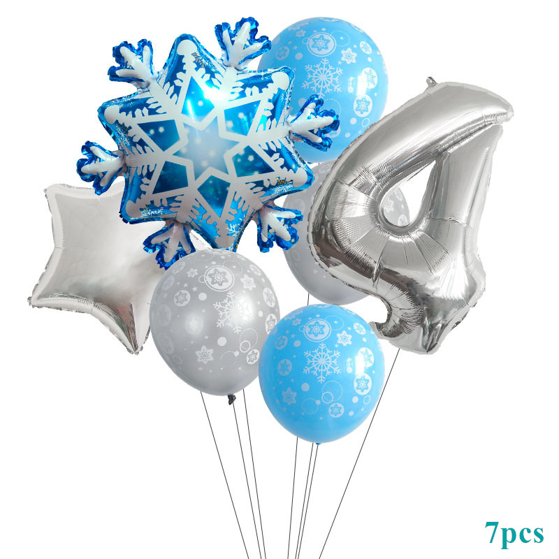 7 Bong bóng 32 inch họa tiết hoa tuyết trang trí tiệc