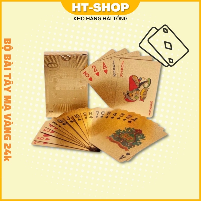 Bộ Bài Tây Mạ Vàng Cao Cấp 24k - Bộ Bài Mạ Vàng Cao Cấp